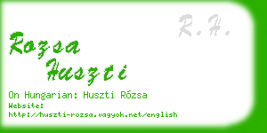 rozsa huszti business card